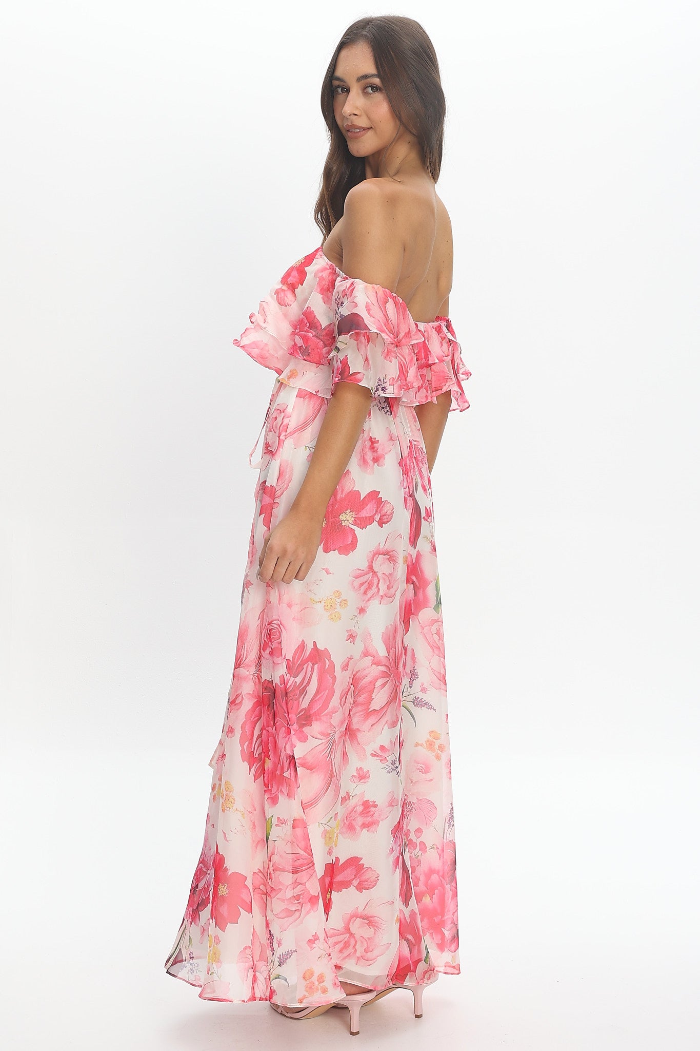 Nanjing Ruffle Maxi Dress Pink
