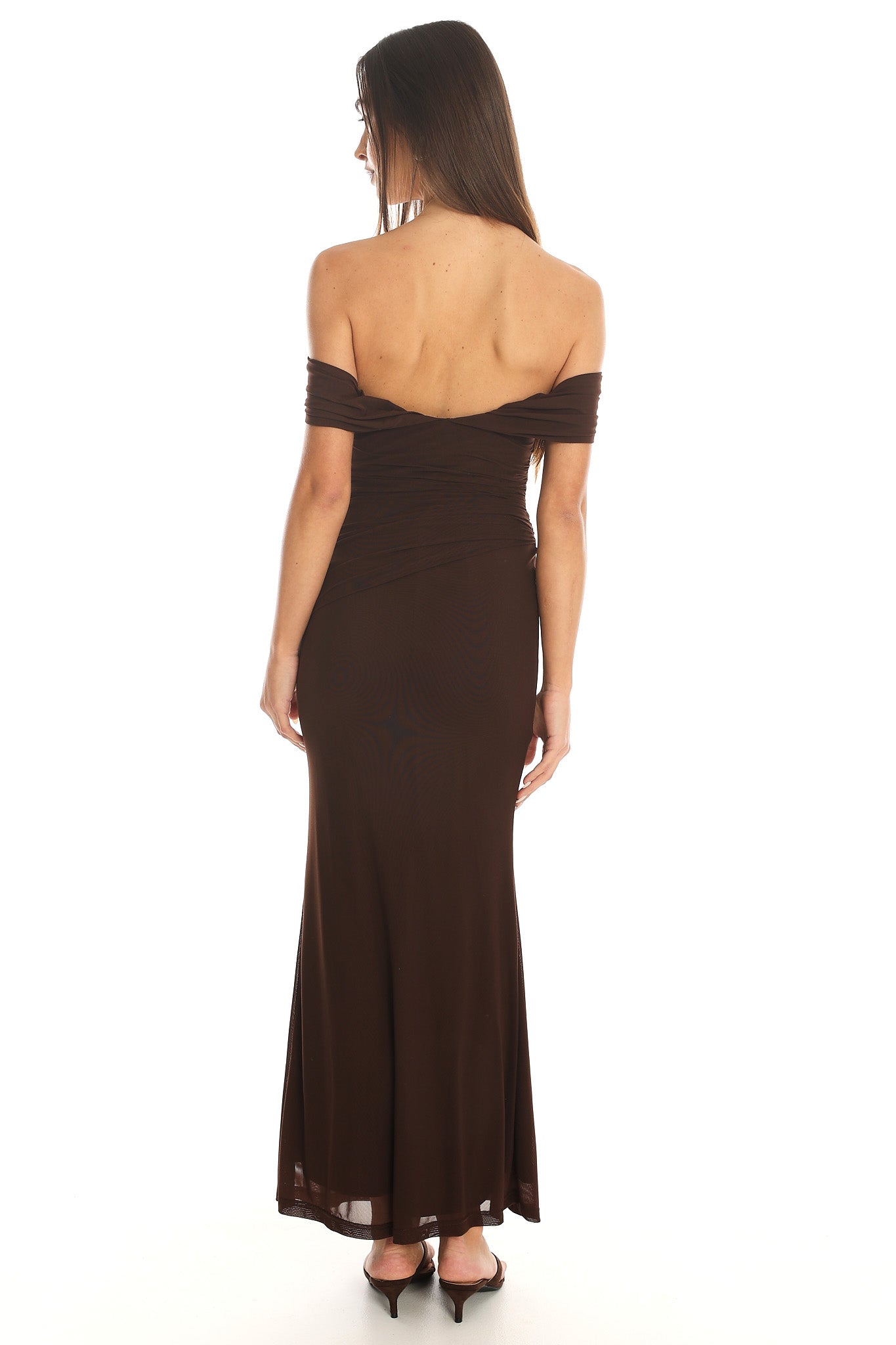 Apr¨¨s Dark Off-Shoulder Maxi Dress Chocolate
