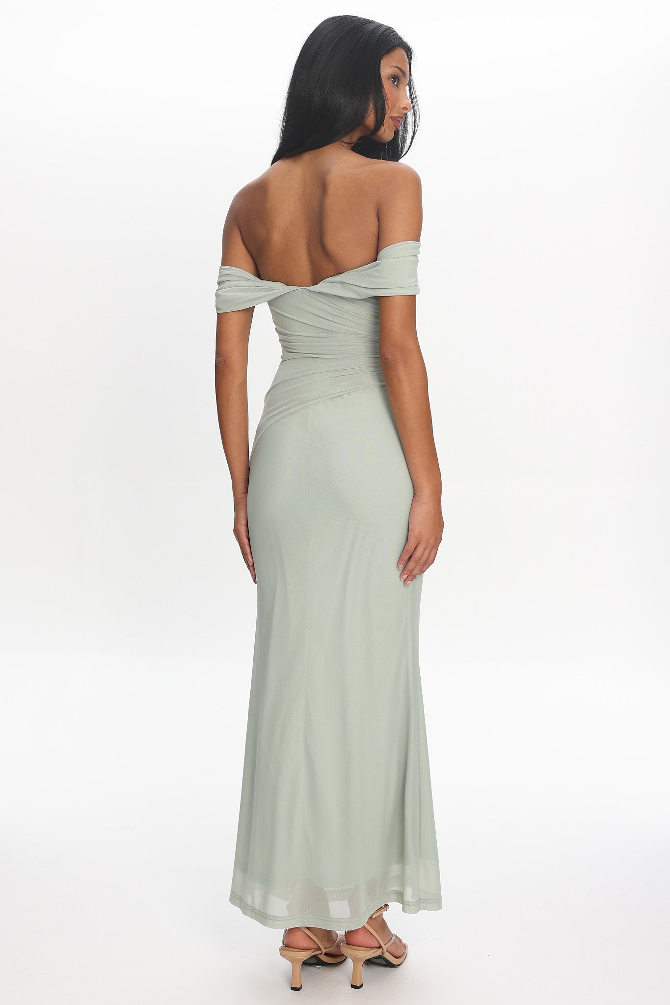 Apr¨¨s Dark Off-Shoulder Maxi Dress Sage