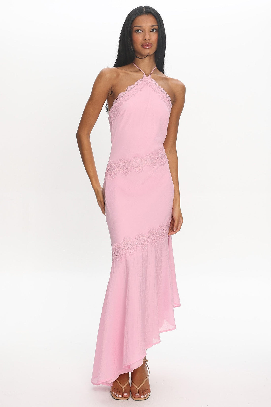 Zerina Halter Maxi Dress Pink