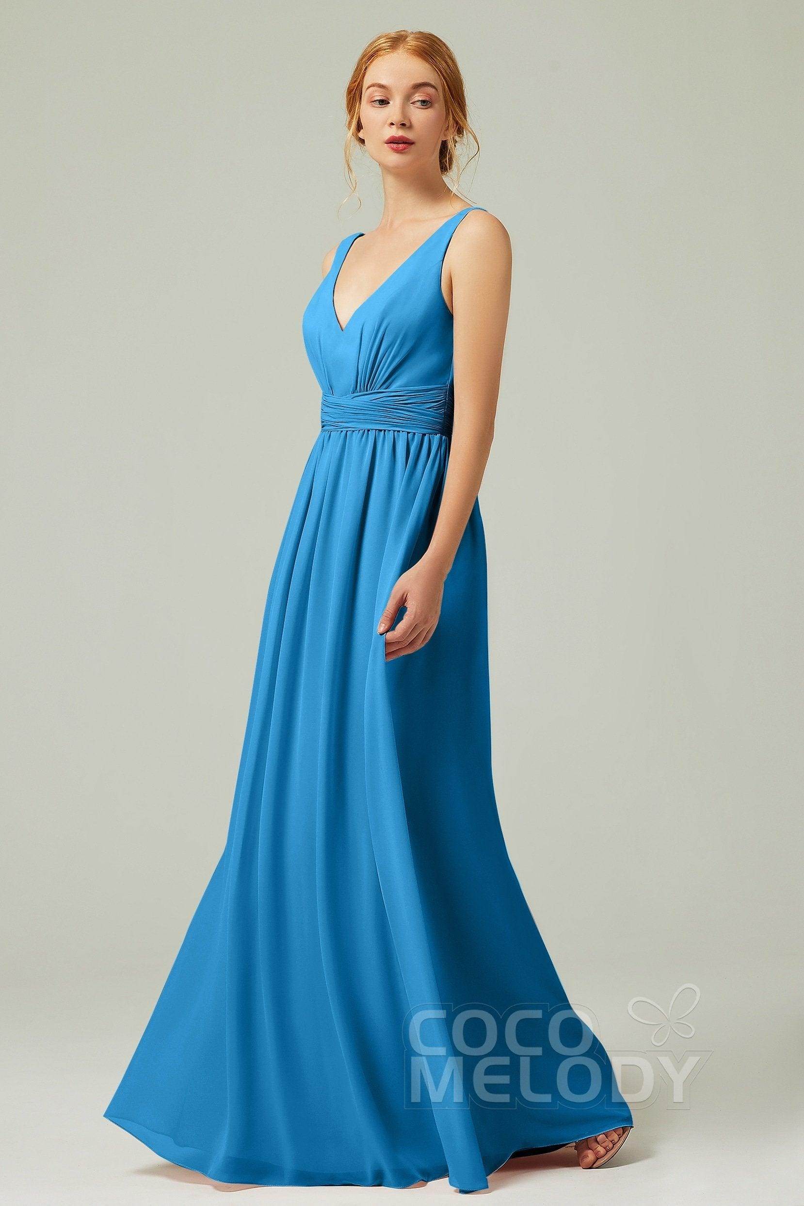 A-Line Floor Length Chiffon Bridesmaid Dress CB0318