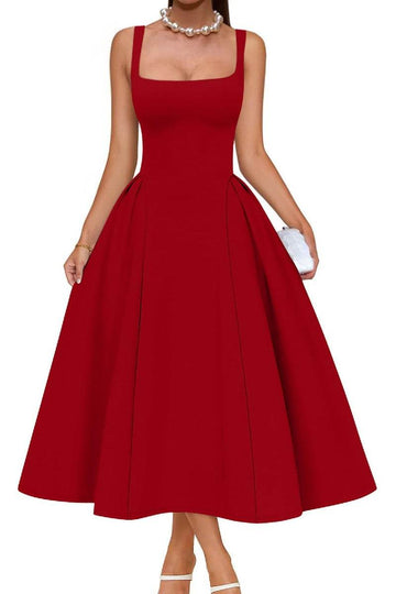 A-Line Midi Polyester Formal Wedding Guest Dresses B0F6JWWP8W