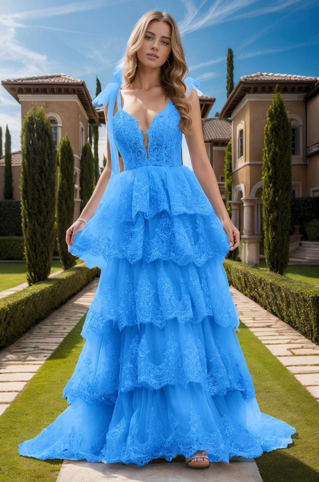 Ball Gown Sweep-Brush Train Tulle Prom Dress CS0461