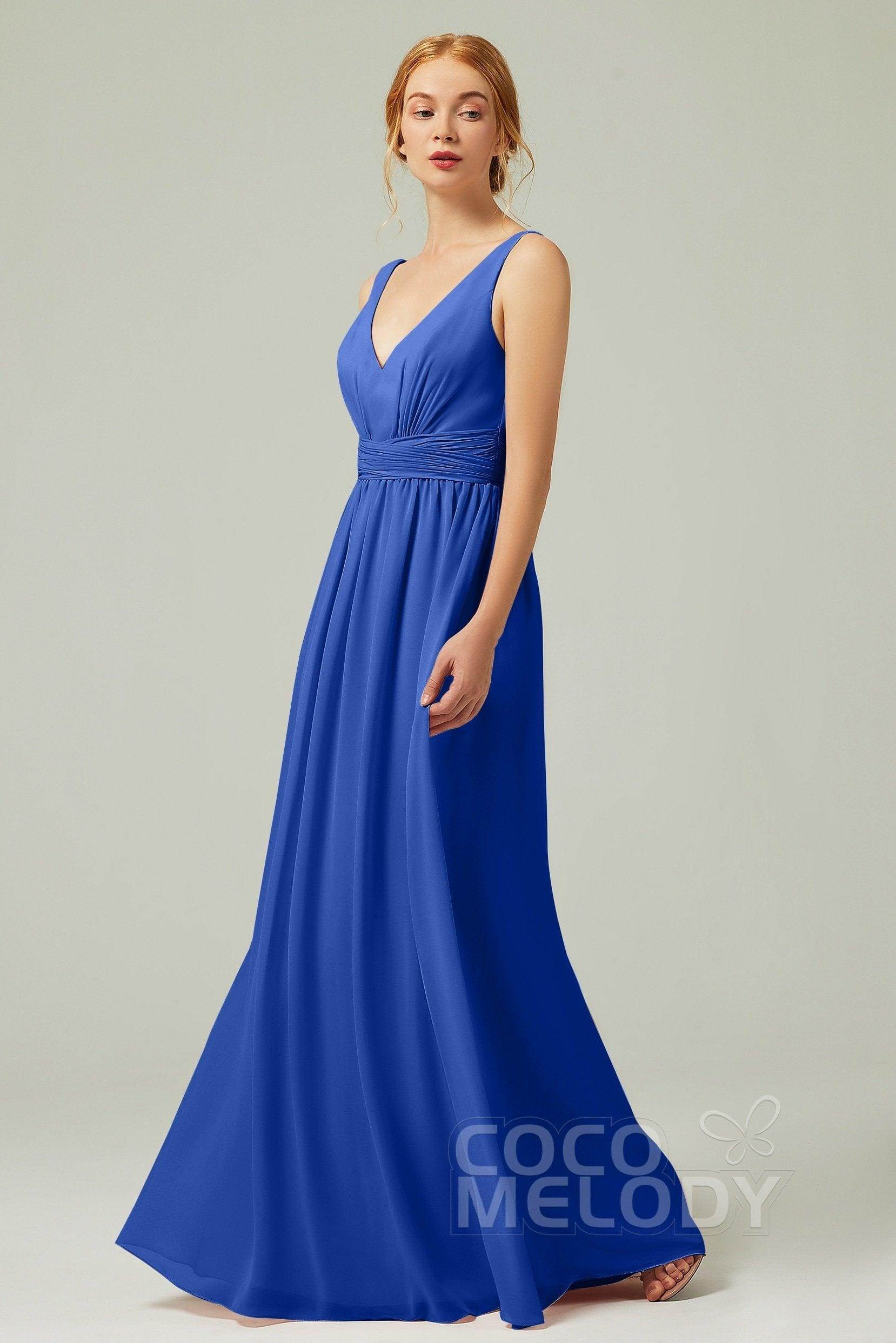 A-Line Floor Length Chiffon Bridesmaid Dress CB0318