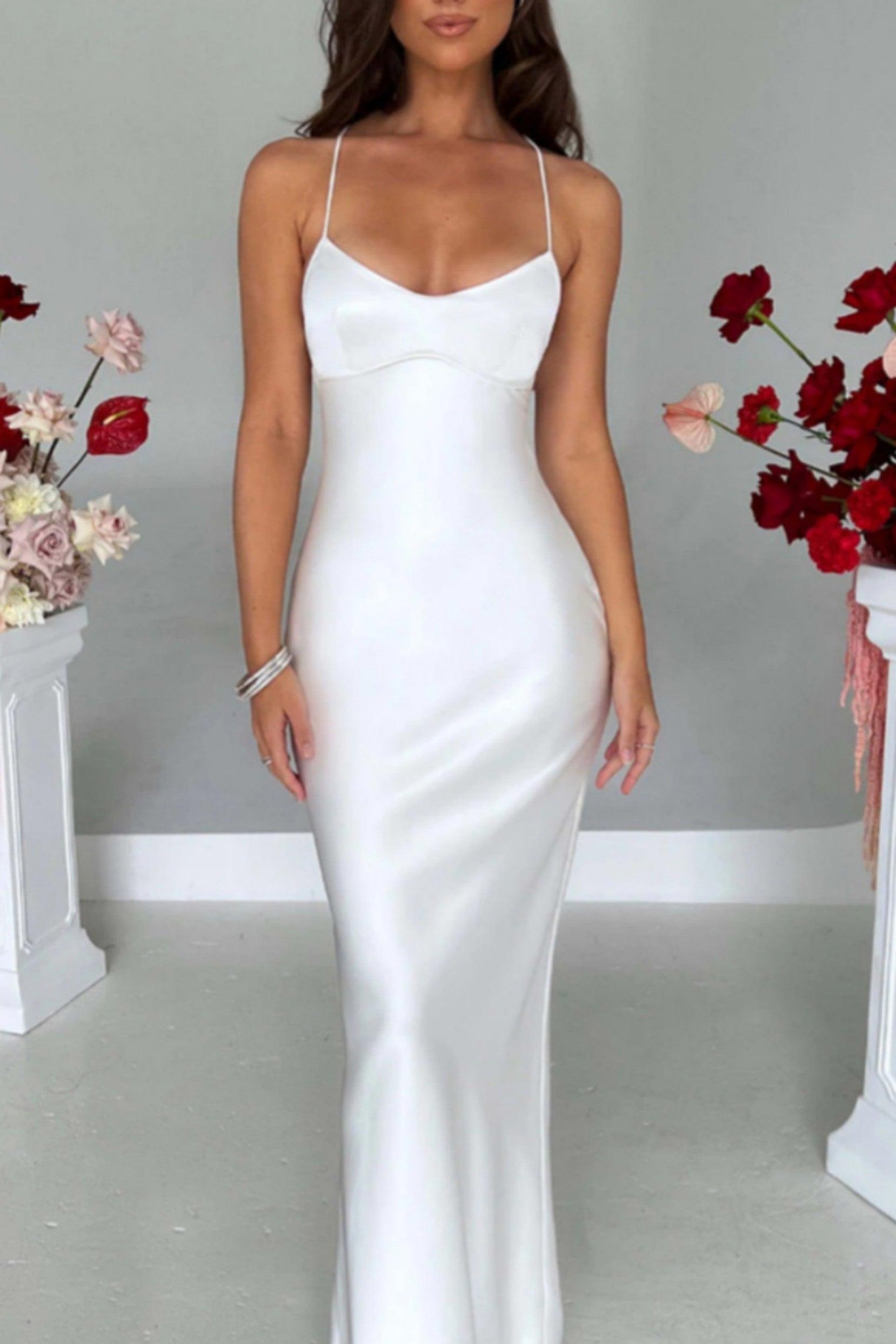 Sexy halter satin cocktail dress 689849690730