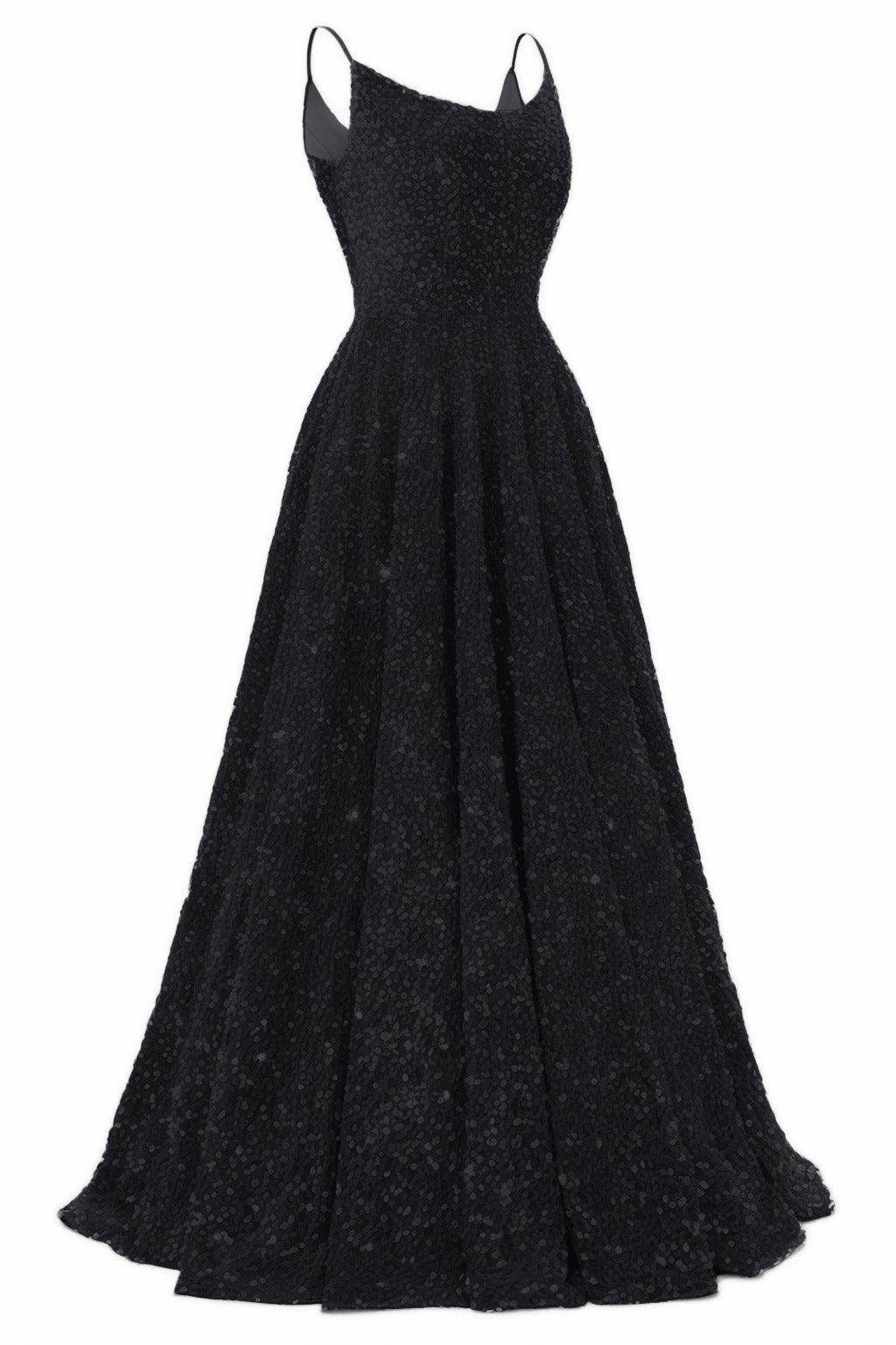 A-Line Floor Length Sequined Prom Dress CS0411