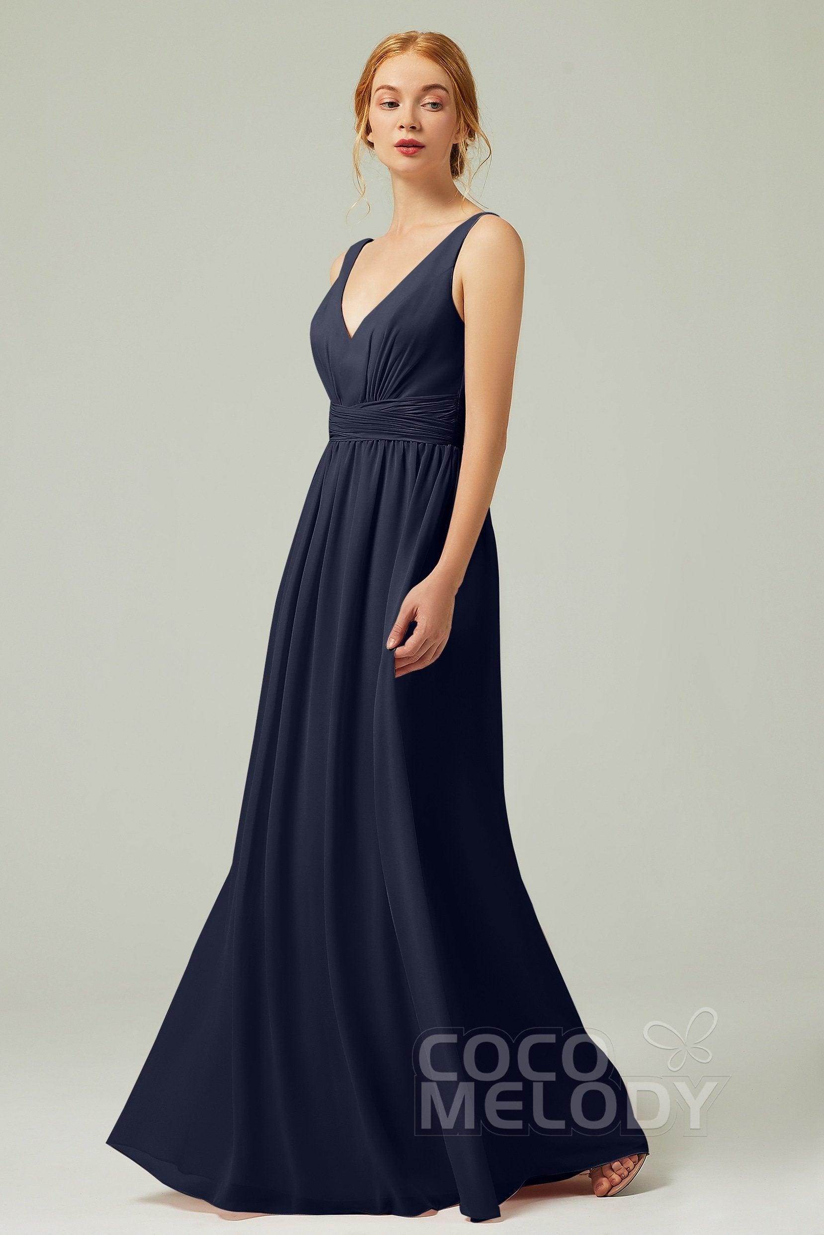 A-Line Floor Length Chiffon Bridesmaid Dress CB0318