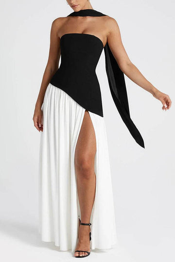 A-Line Maxi Knitted Fabric Dress 970800986791