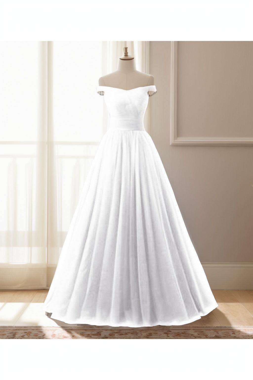 A-Line Floor Length Tulle Prom Dress CS0459