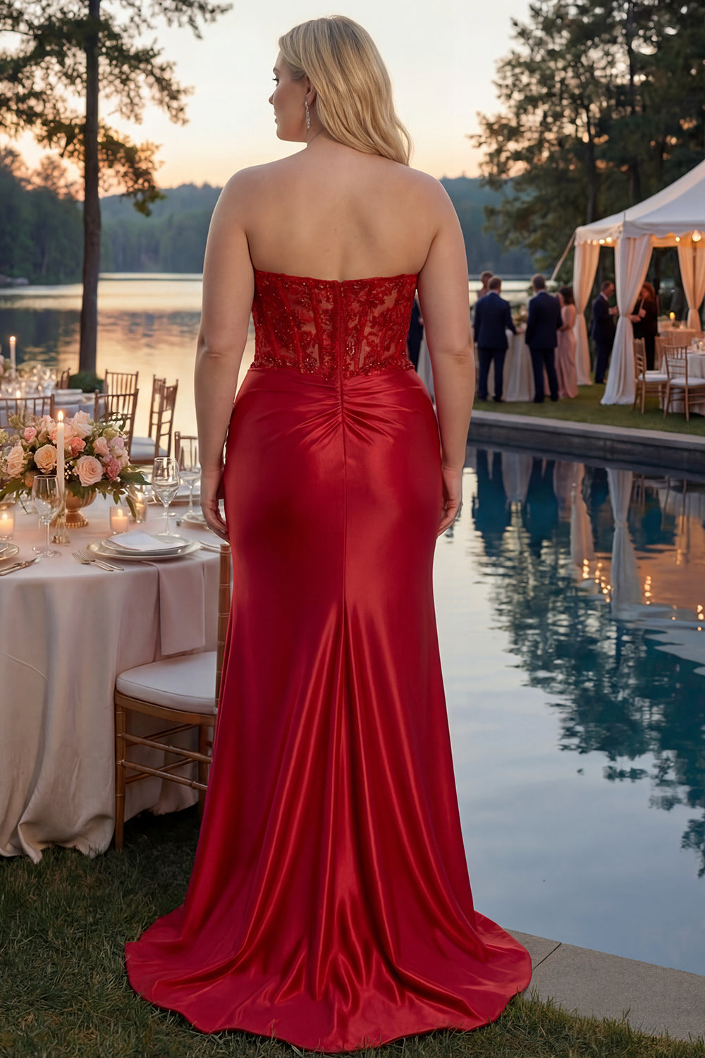 Sparkly Royal Blue Appliqued Mermaid Long Corset Prom Dress with Slit