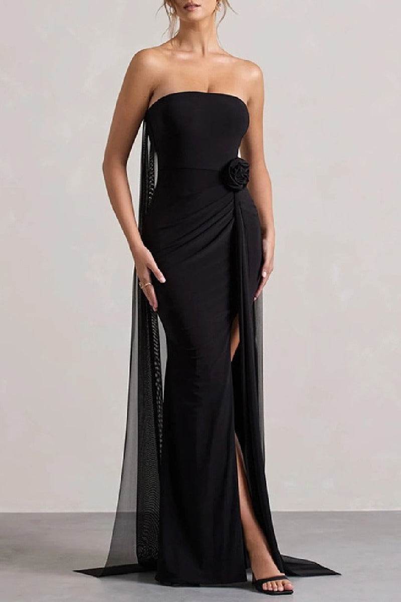 Sheath-Column Maxi Stretch Fabric Formal Evening Dresses 935582680093
