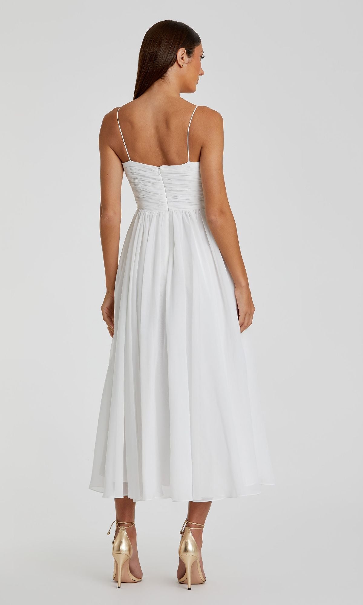 A-Line Midi Wedding Guest Dress: Mac Duggal 70099