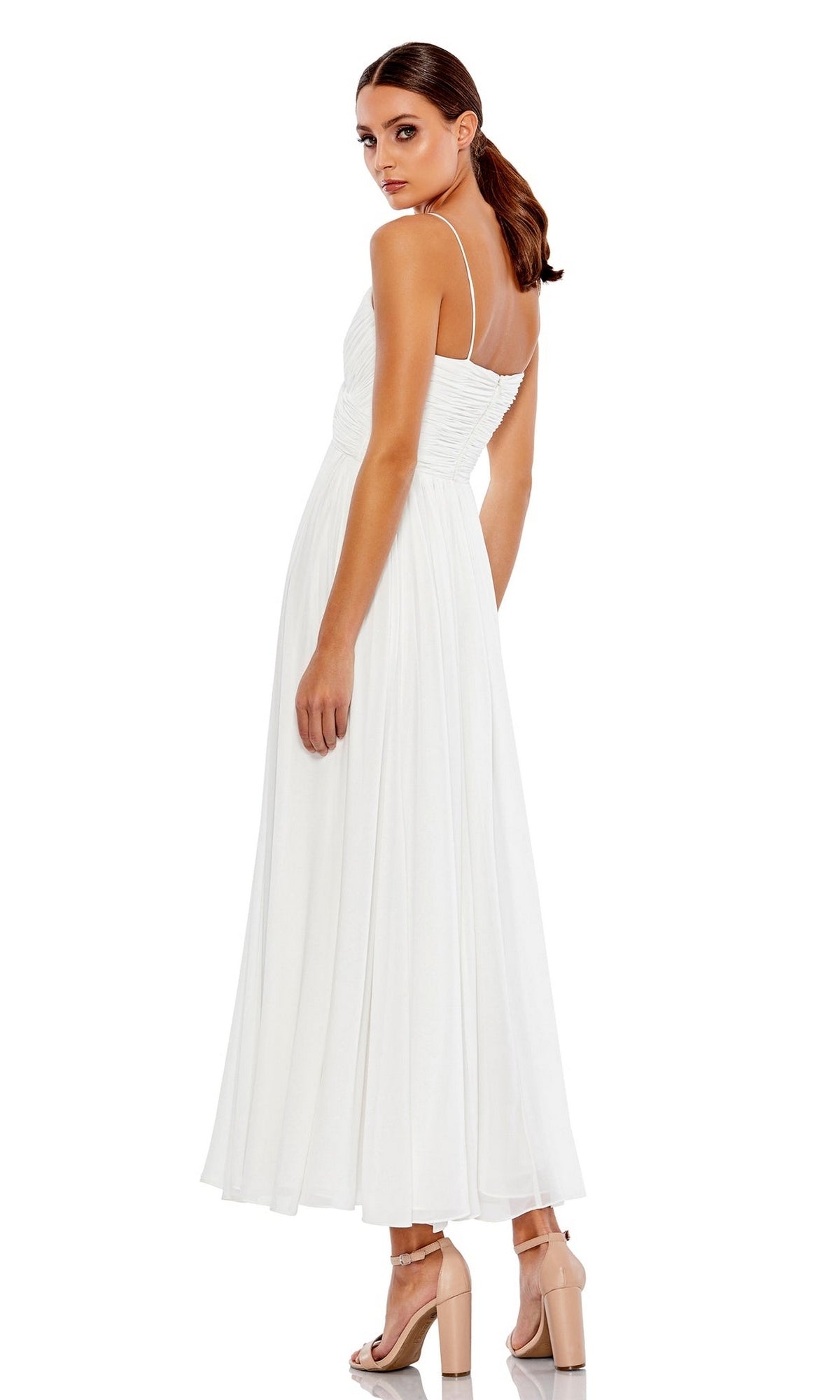 A-Line Midi Wedding Guest Dress: Mac Duggal 70099