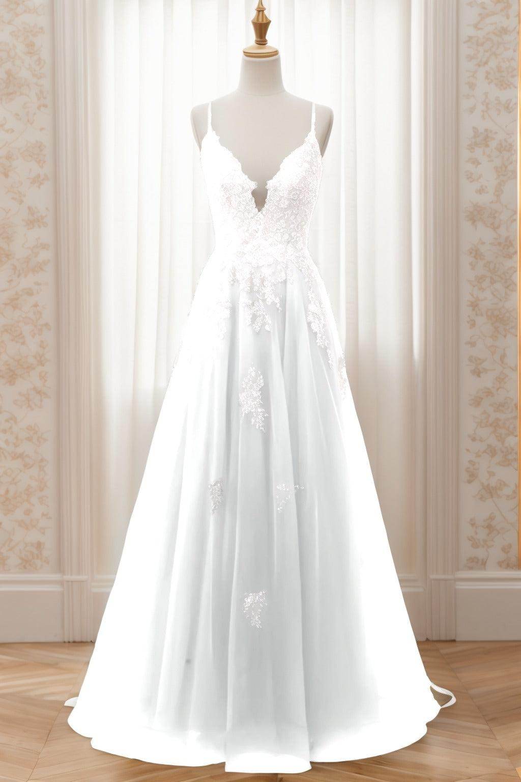 A-Line Sweep-Brush Train Tulle Prom Dress CS0463