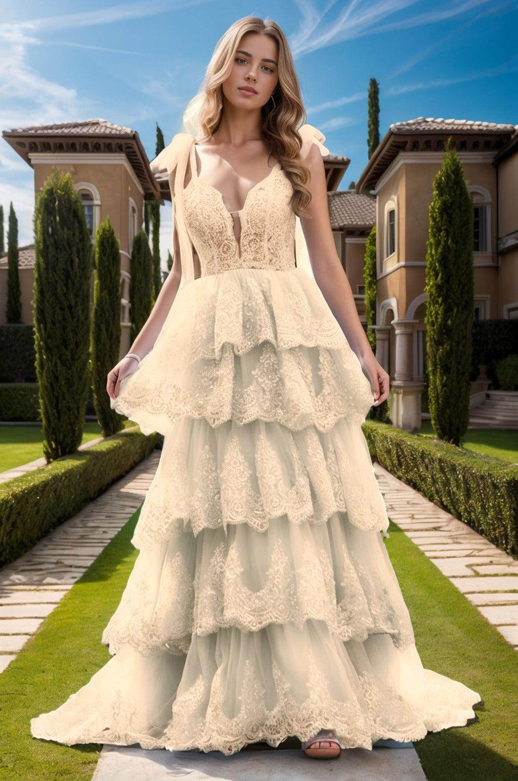 Ball Gown Sweep-Brush Train Tulle Prom Dress CS0461