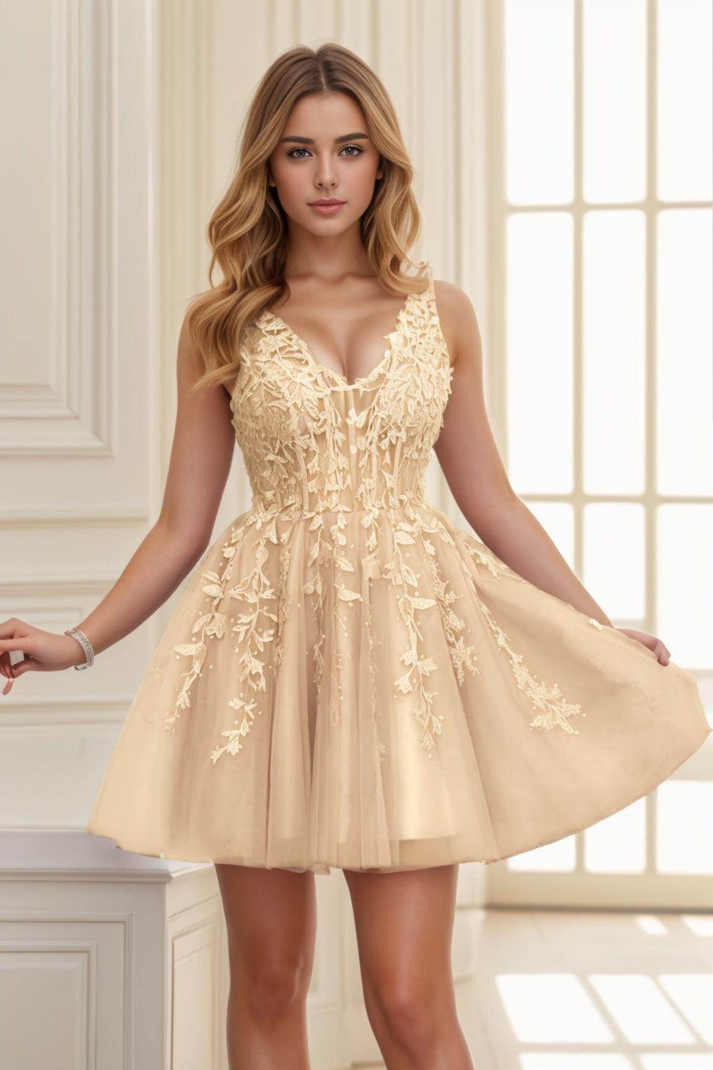 A-line Short-Mini Tulle Prom Dress CS0410
