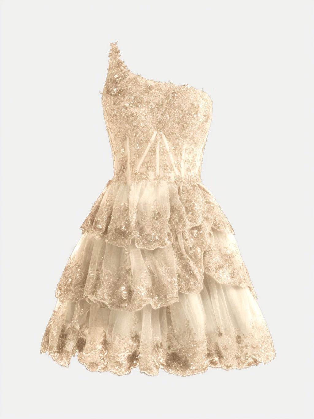 A-line Short Mini Tulle Prom Dress CS0420
