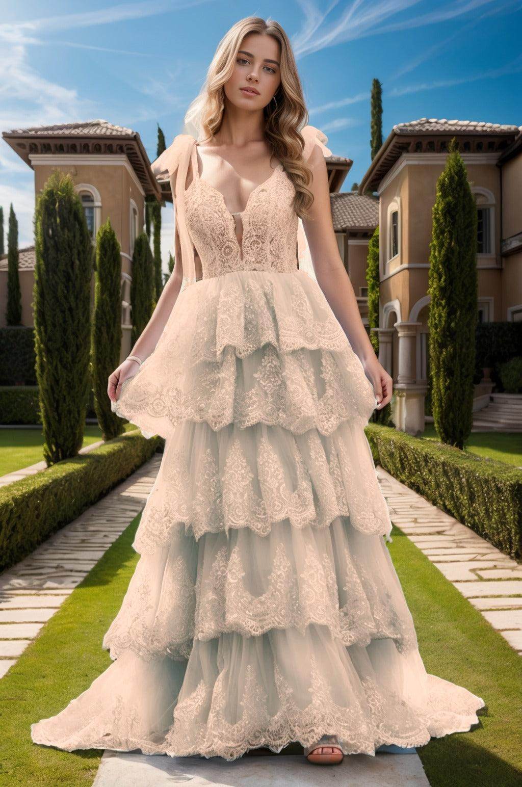 Ball Gown Sweep-Brush Train Tulle Prom Dress CS0461