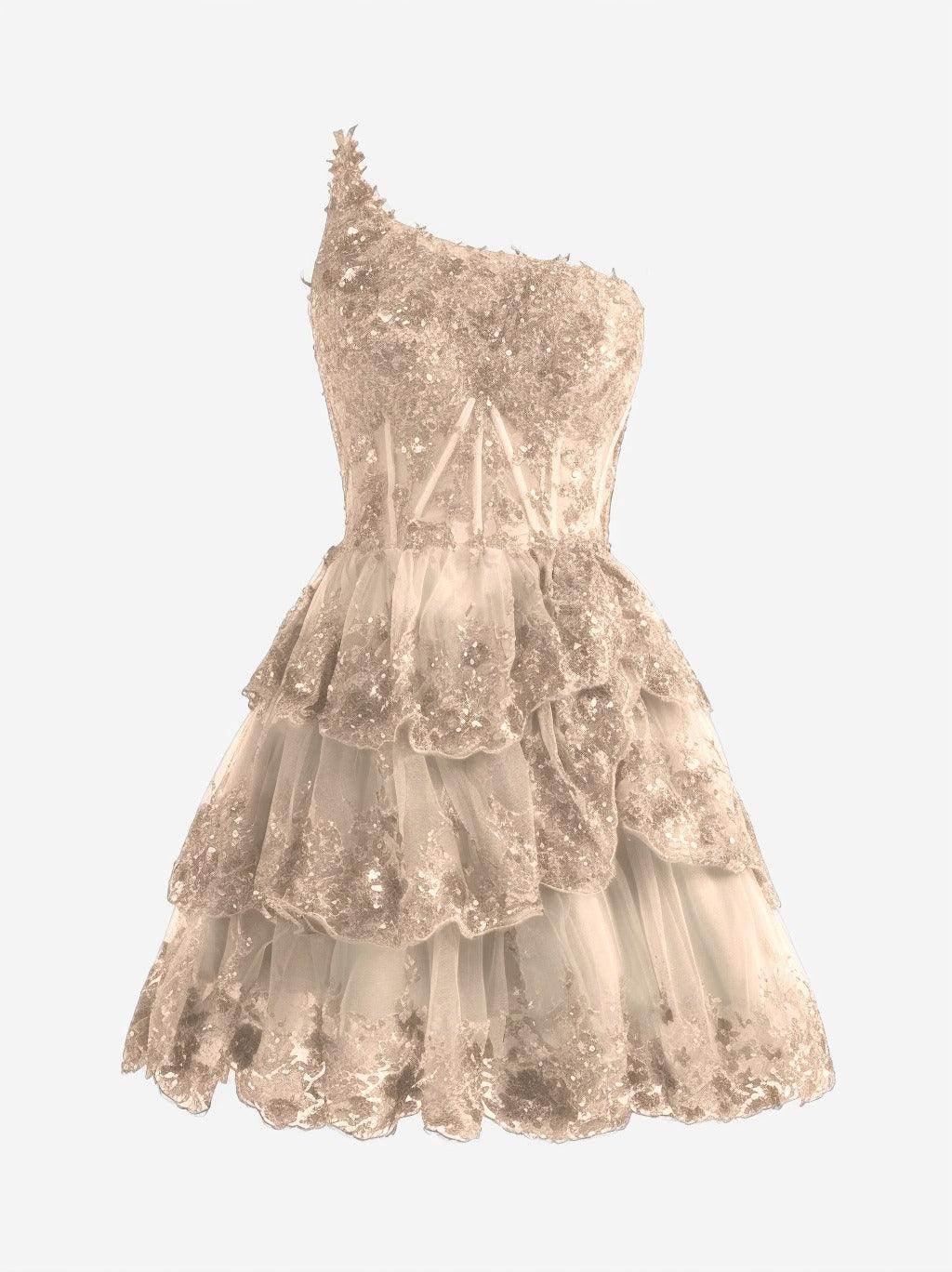 A-line Short Mini Tulle Prom Dress CS0420