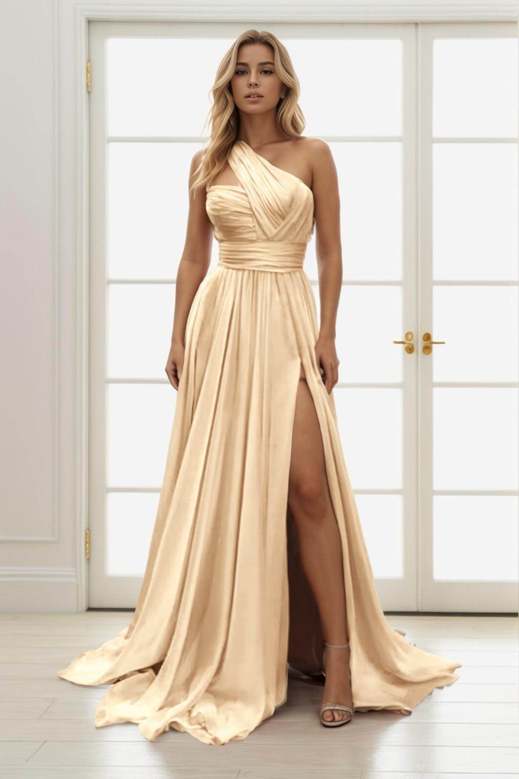 A-Line Maxi Chiffon Prom Dress CS0435