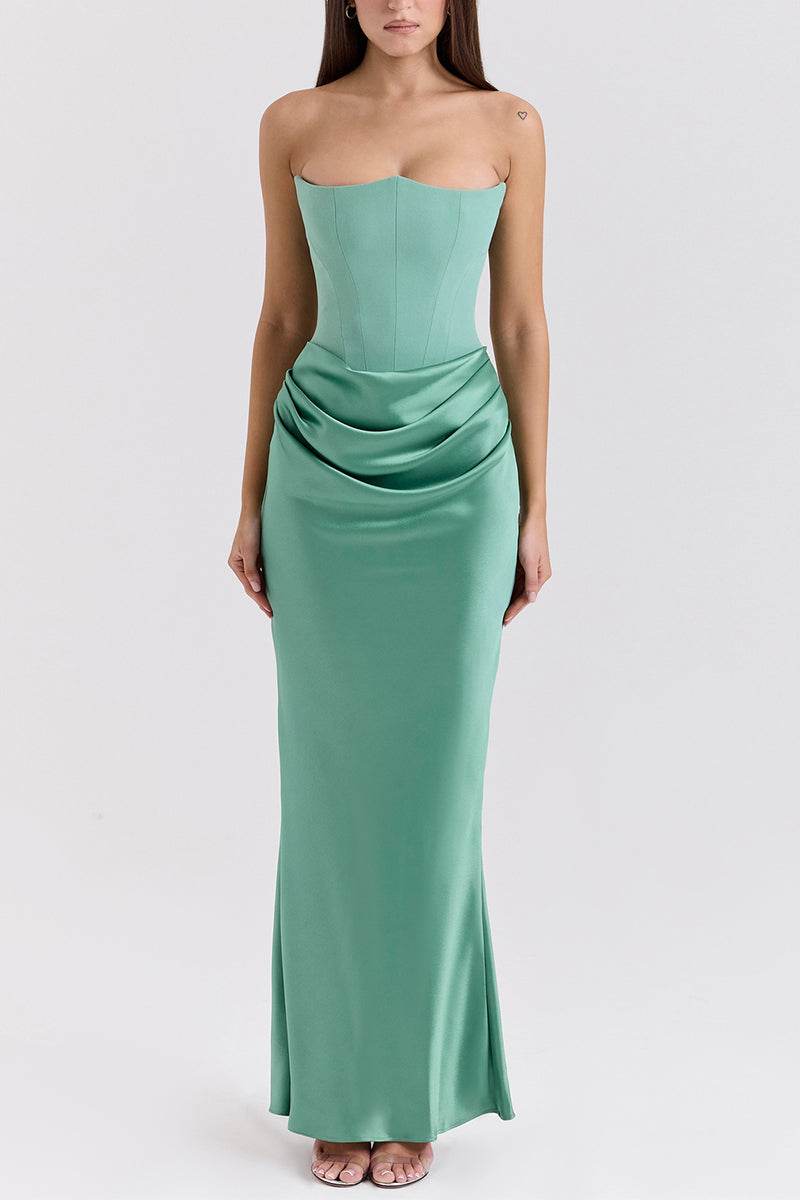 Sheath-Column Maxi Satin Dress 890654168879