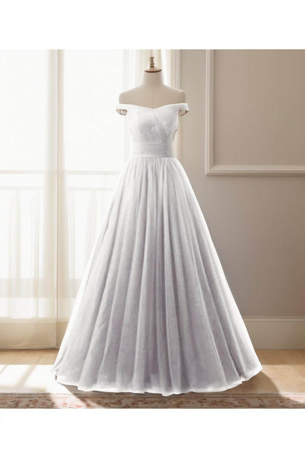 A-Line Floor Length Tulle Prom Dress CS0459