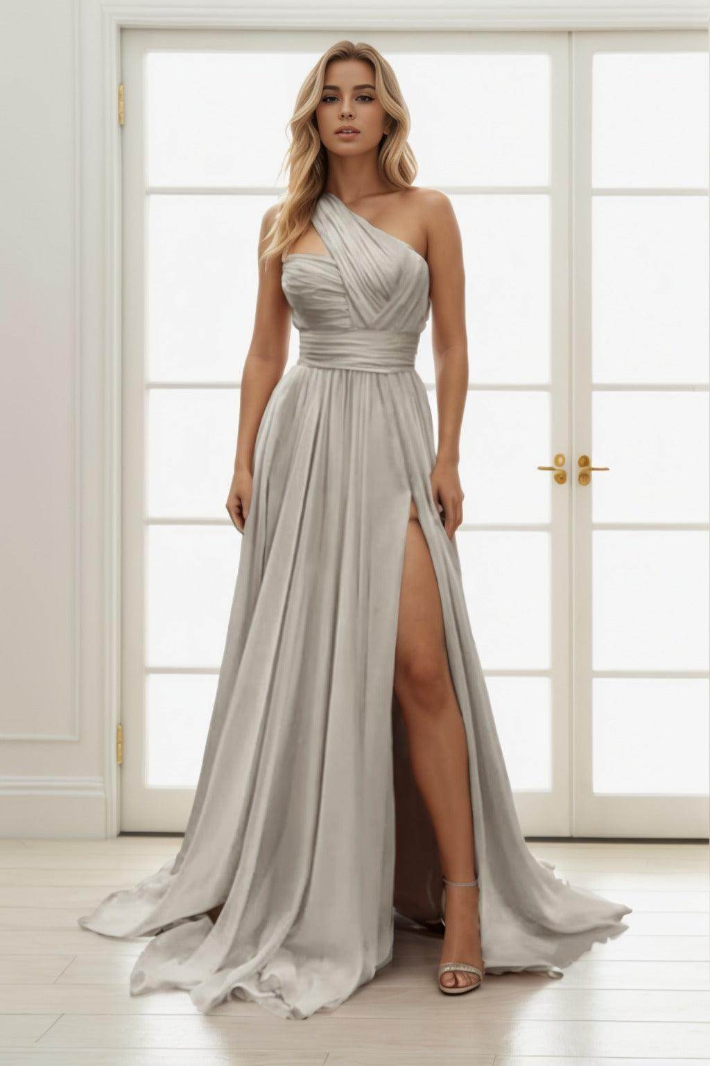 A-Line Maxi Chiffon Prom Dress CS0435