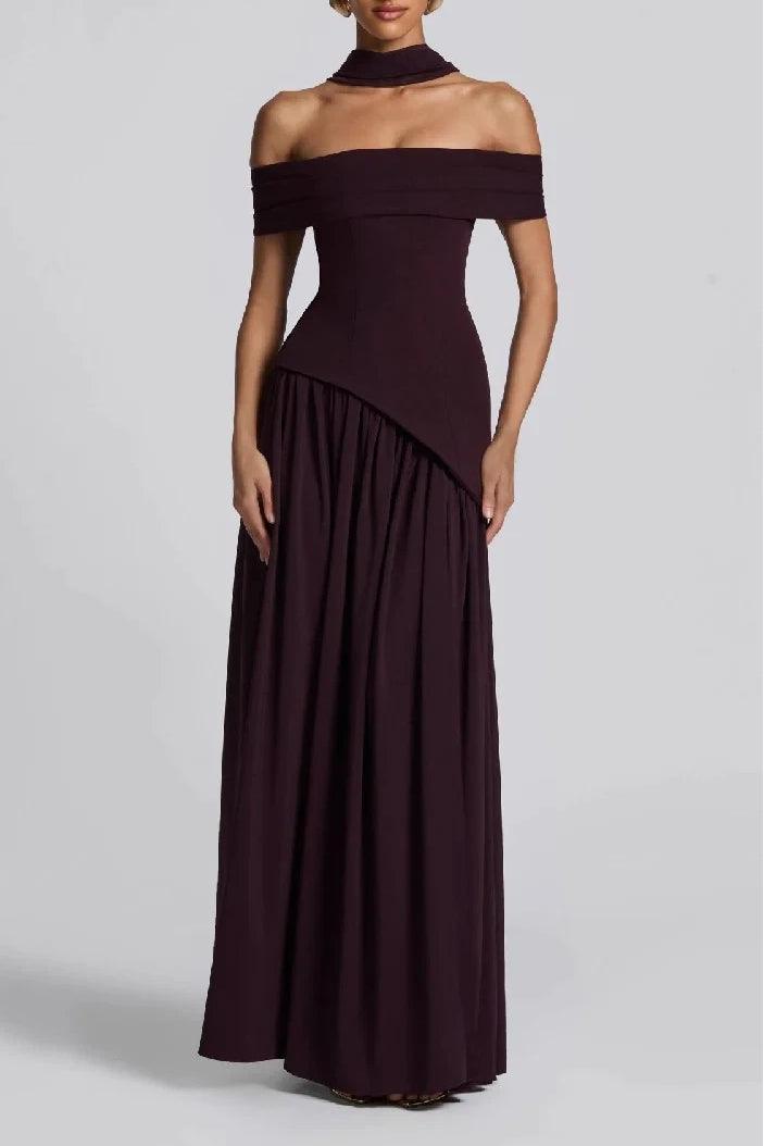 Sheath-Column Floor Length Silk-Like Wedding Guest Dress 963358428274
