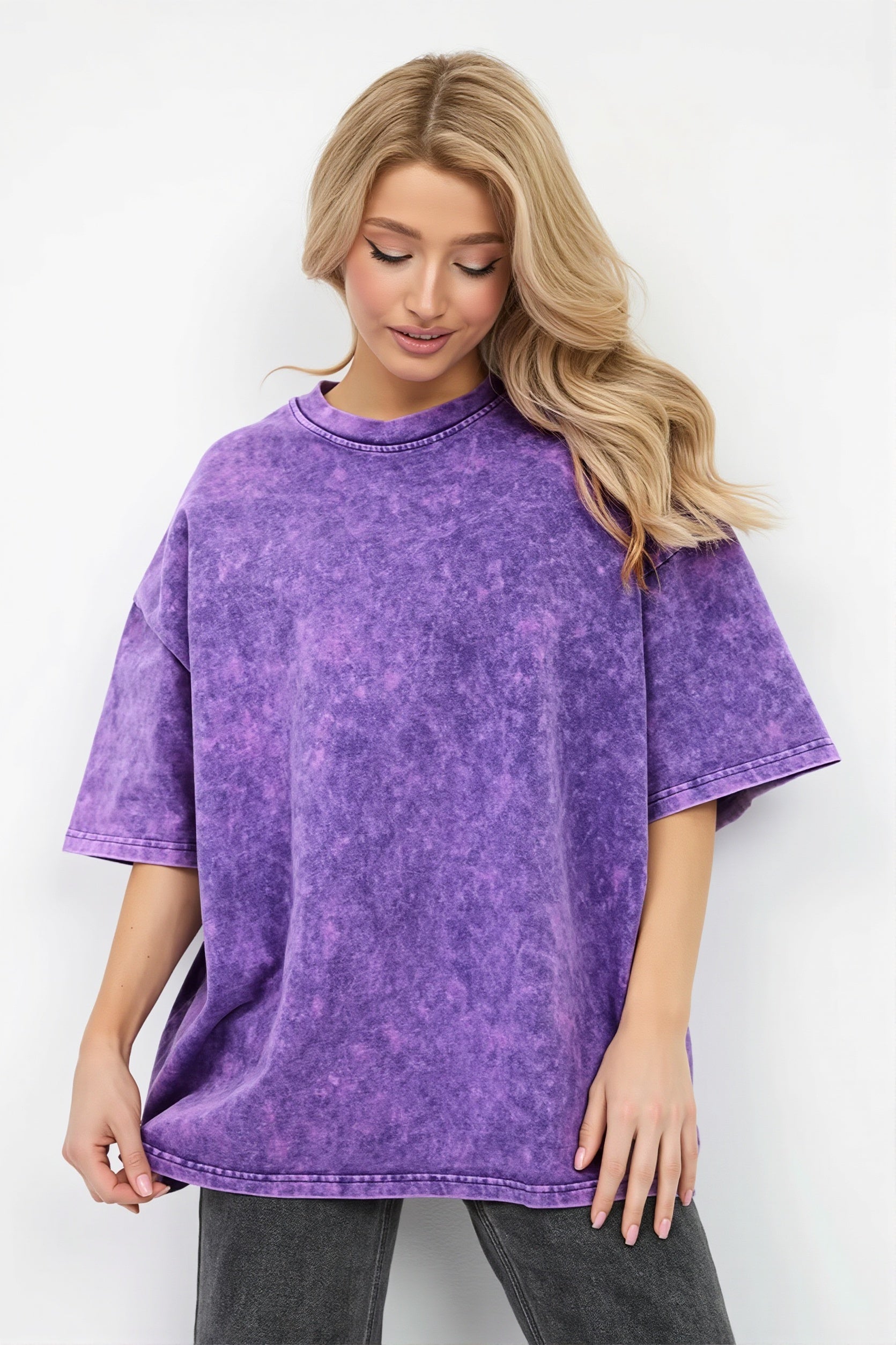 Acid Wash Crew Neck Oversize T-Shirt