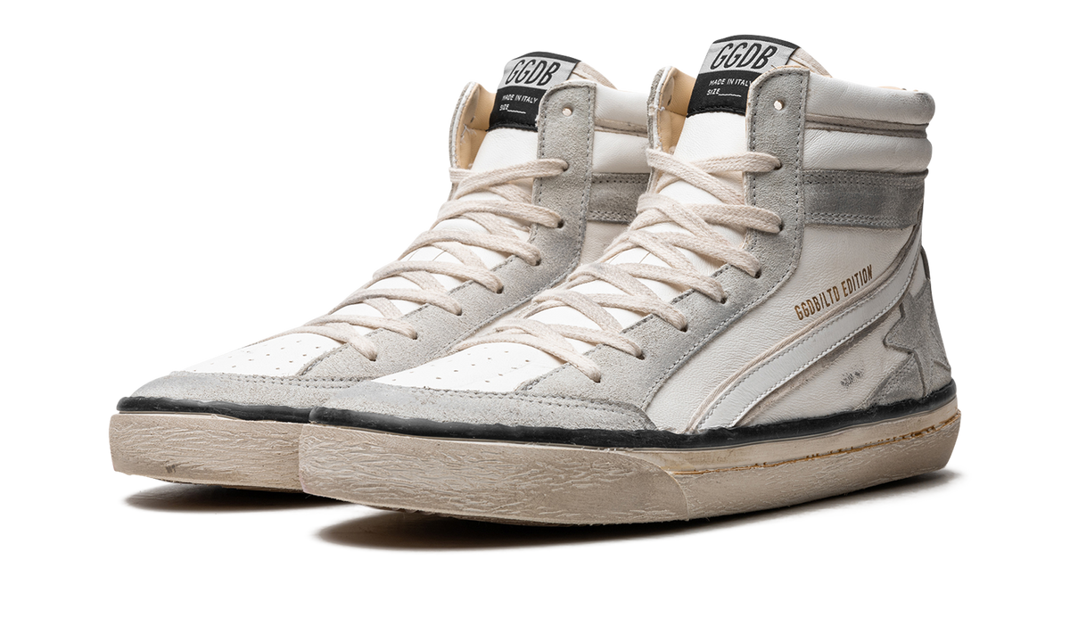 SLIDE 2 NAPPA AND SUEDE UPPER SUEDE STAR LEATHER WAVE WHITE ICE GMF00635.F005696.10276