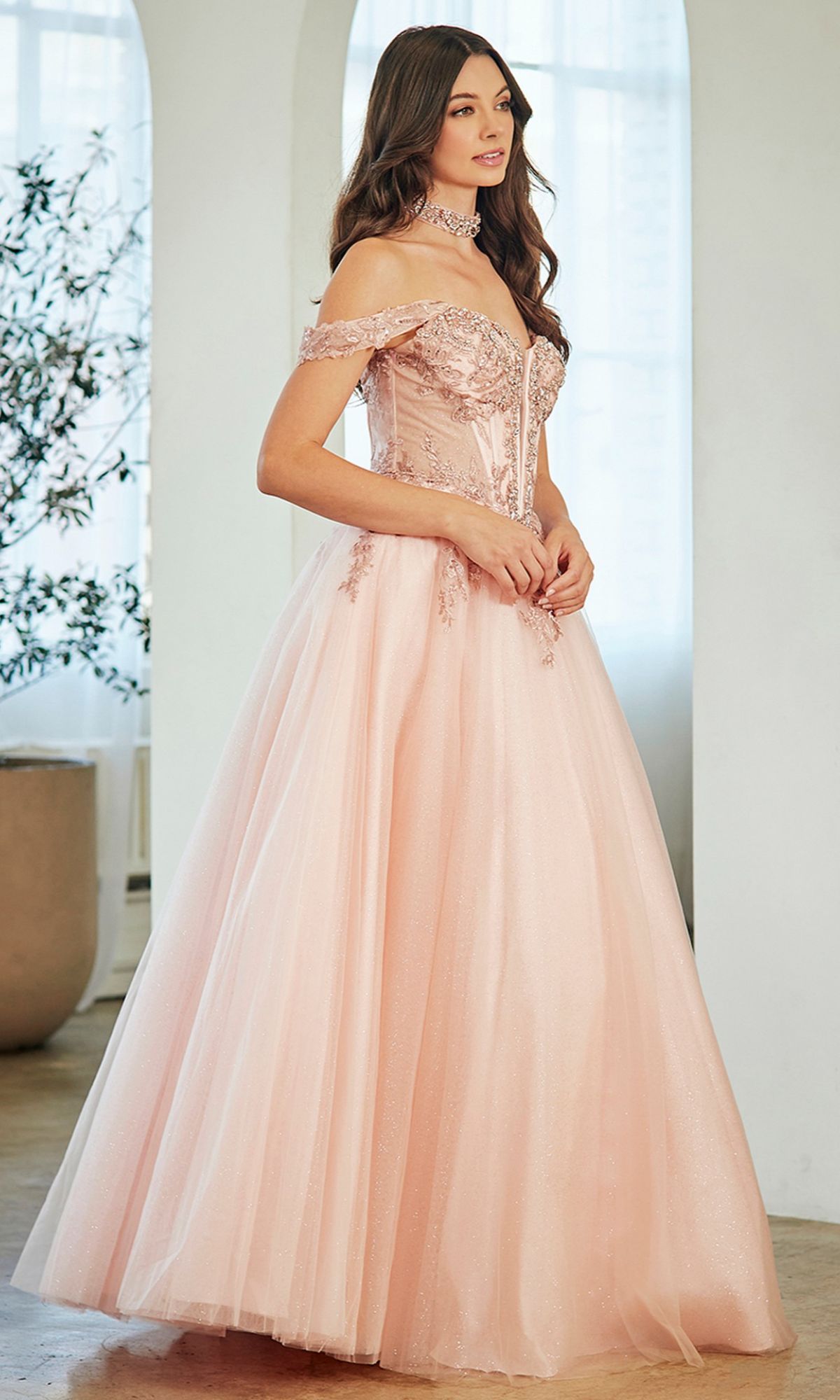 A-Line Glitter Prom Gown: Amelia Couture 8065