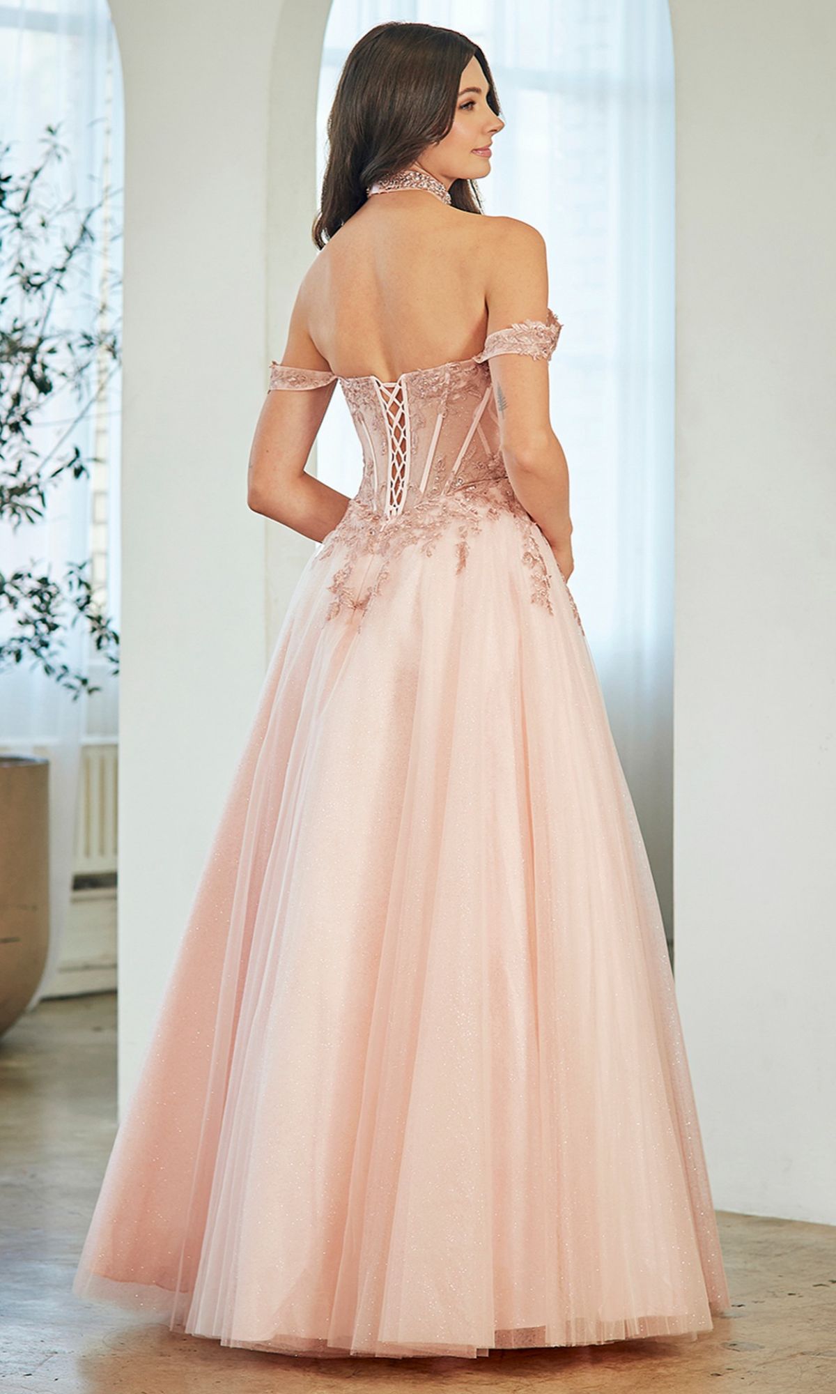 A-Line Glitter Prom Gown: Amelia Couture 8065