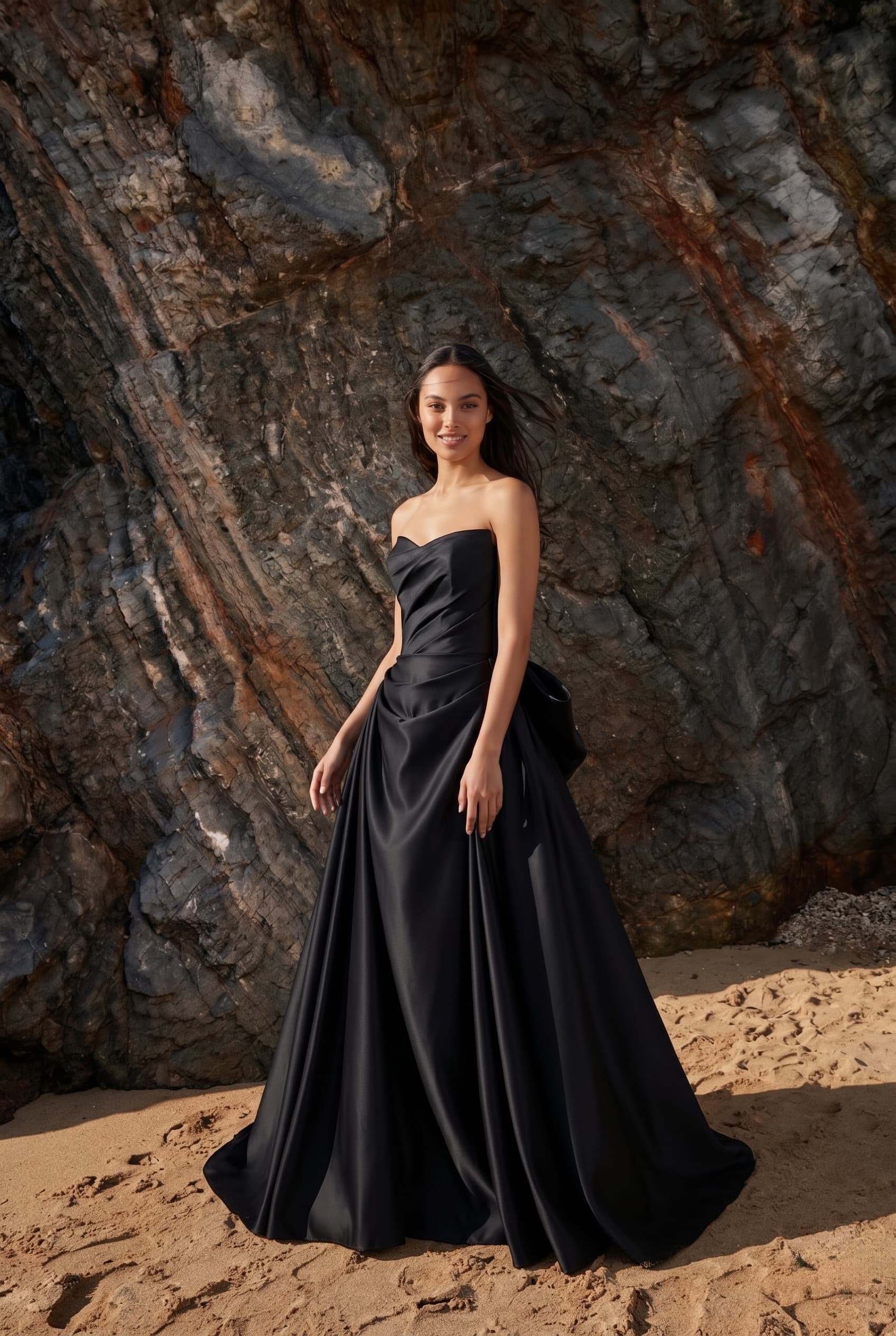 A-Line Sweep-Brush Train Mikado Wedding Dress 814546469493
