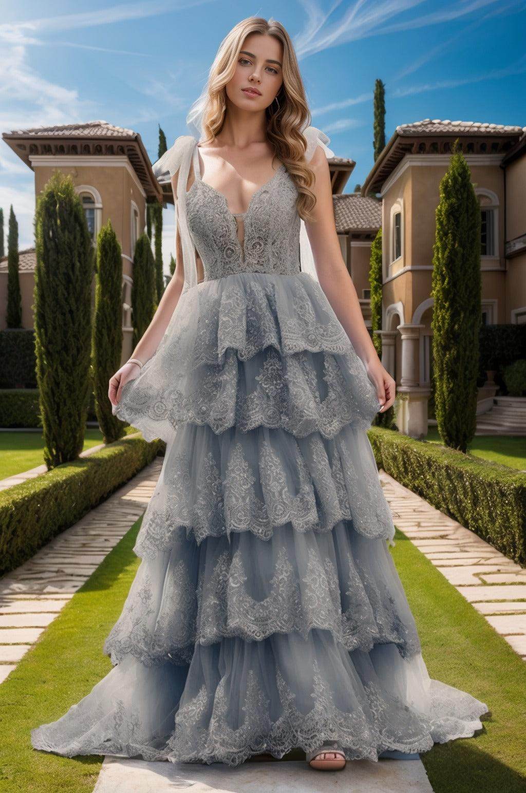 Ball Gown Sweep-Brush Train Tulle Prom Dress CS0461