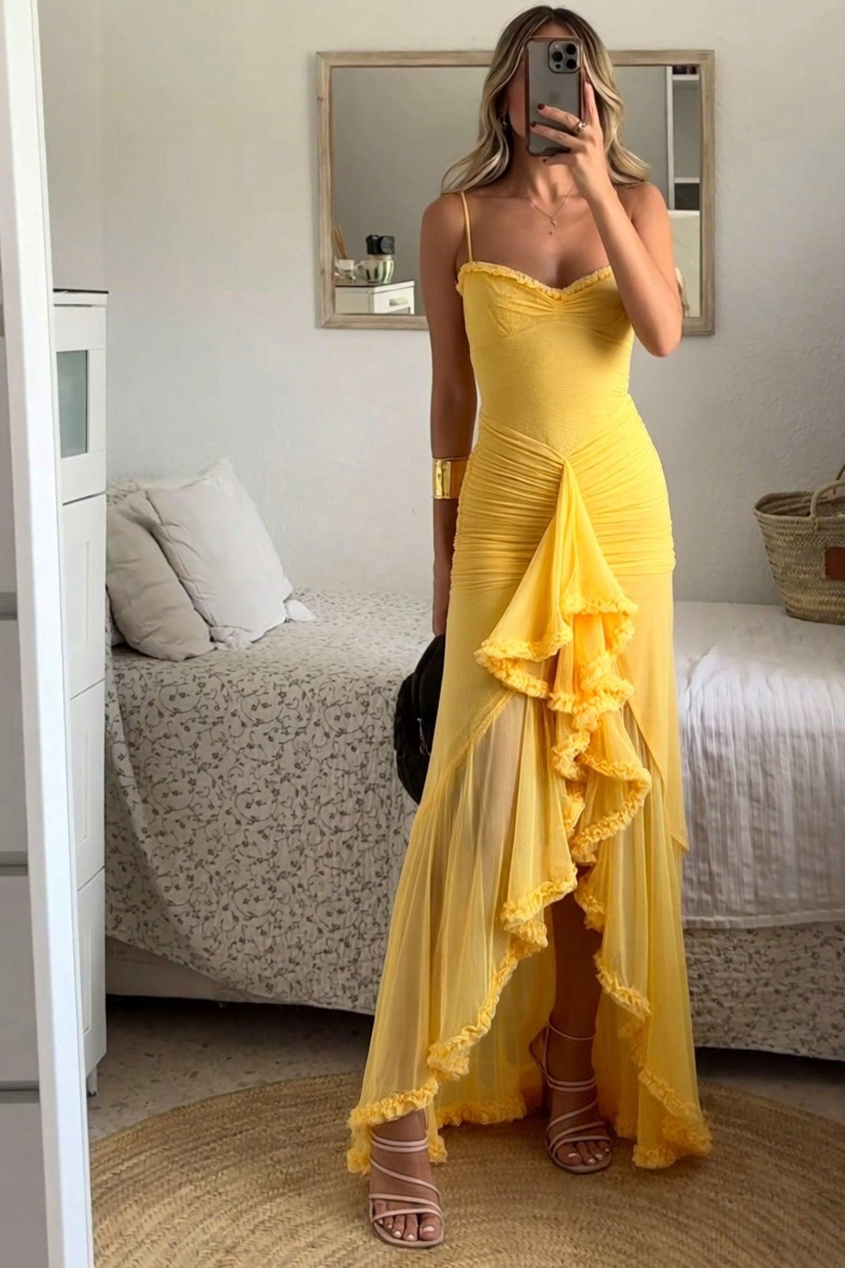 Trumpet-Mermaid High-Low Tulle Semi Formal Wedding guest dresses 833386514721