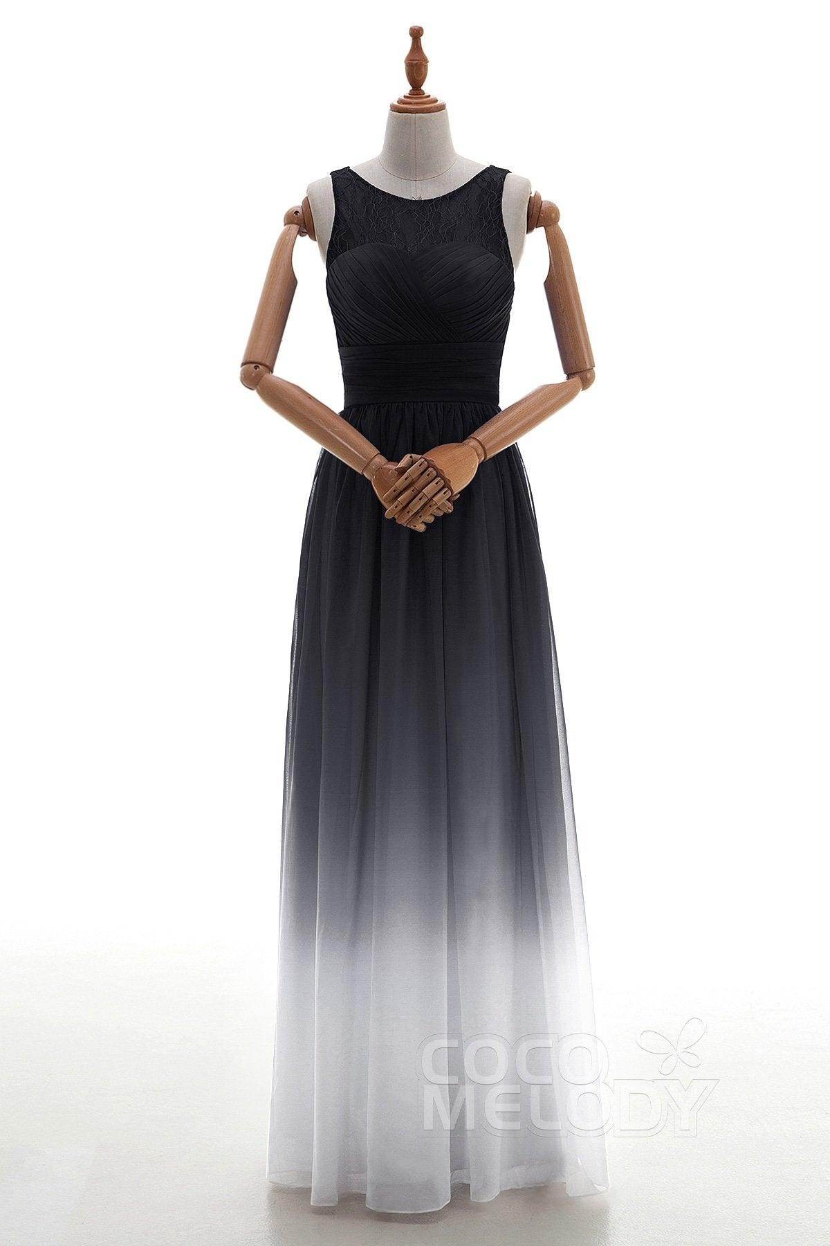 Sheath Floor Length Chiffon Lace Bridesmaid Dress Formal Dresses BD160002