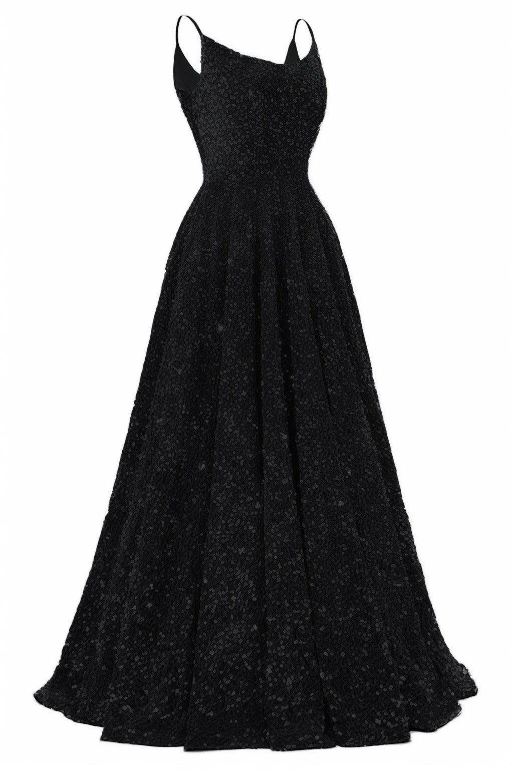 A-Line Floor Length Sequined Prom Dress CS0411