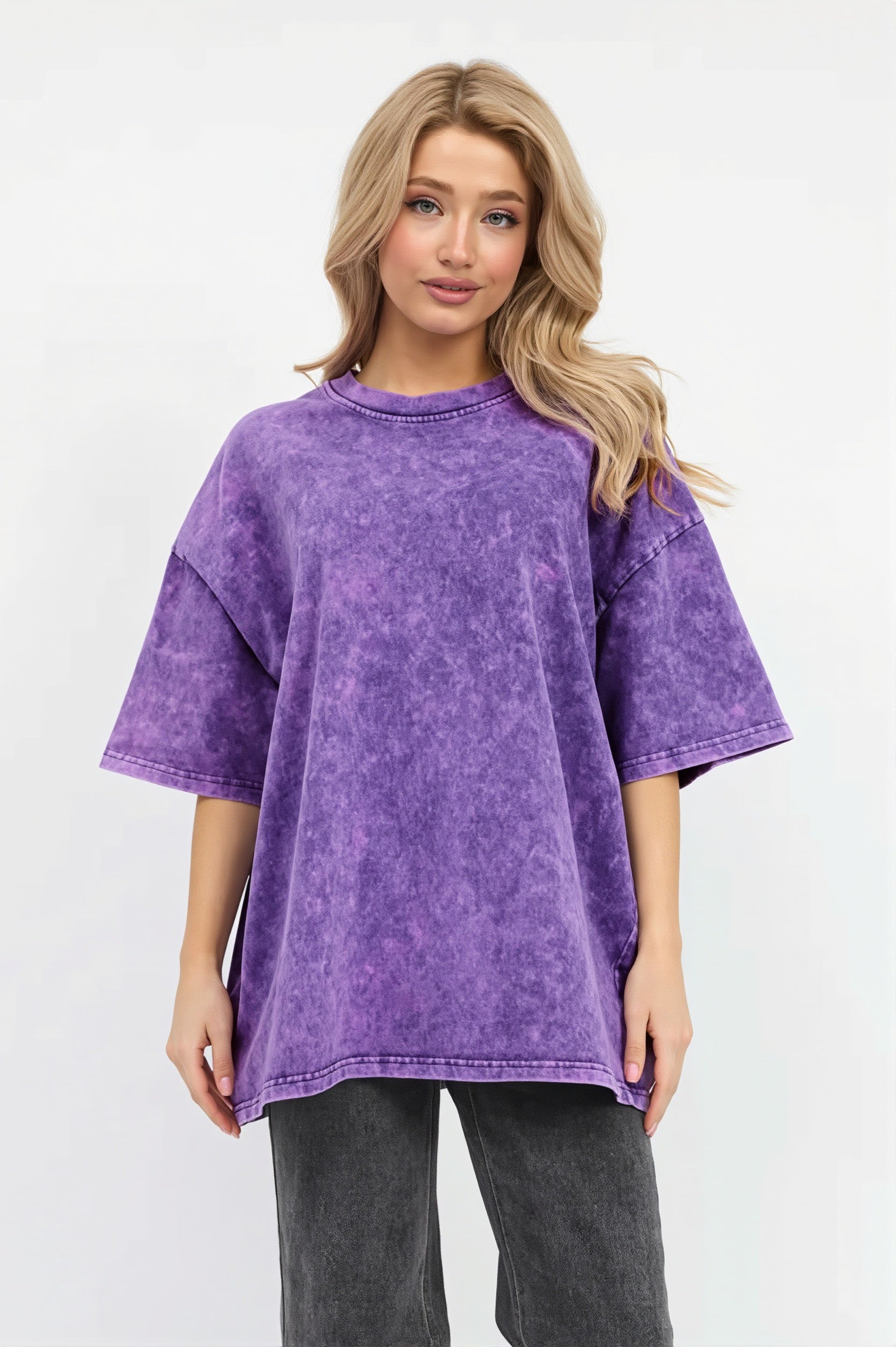 Acid Wash Crew Neck Oversize T-Shirt