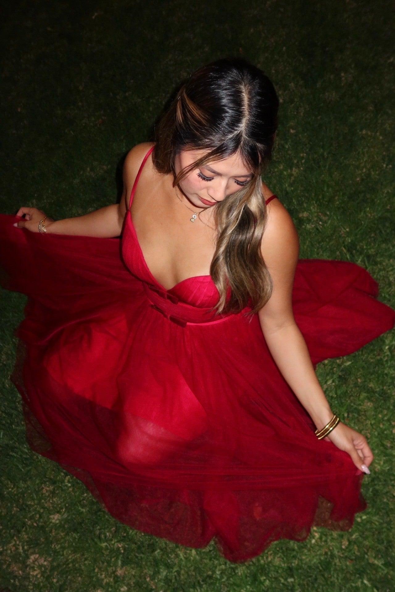 A-line Spaghetti Strap Tulle Formal Evening Dresses 854604954195