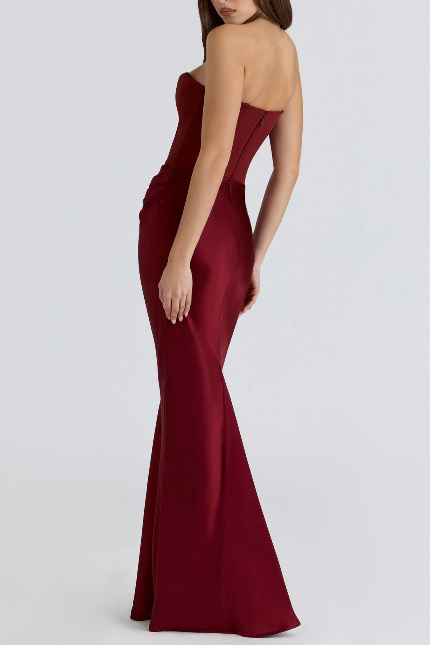 Sheath-Column Maxi Satin Dress 890654168879