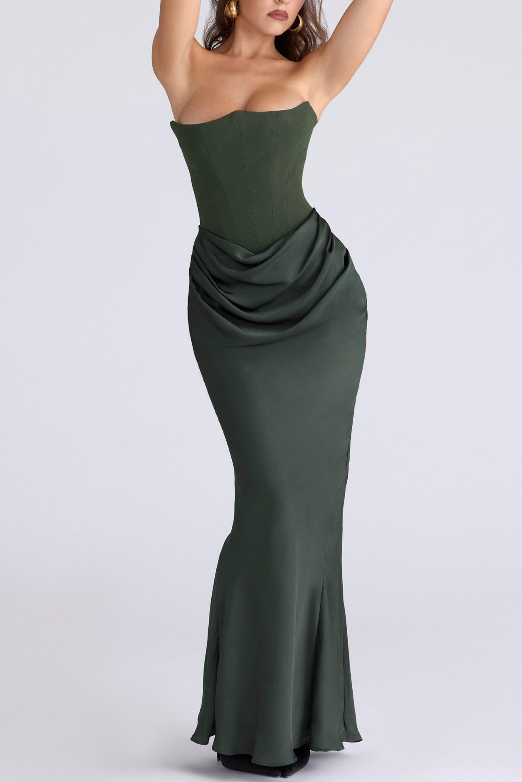 Sheath-Column Maxi Satin Dress 890654168879