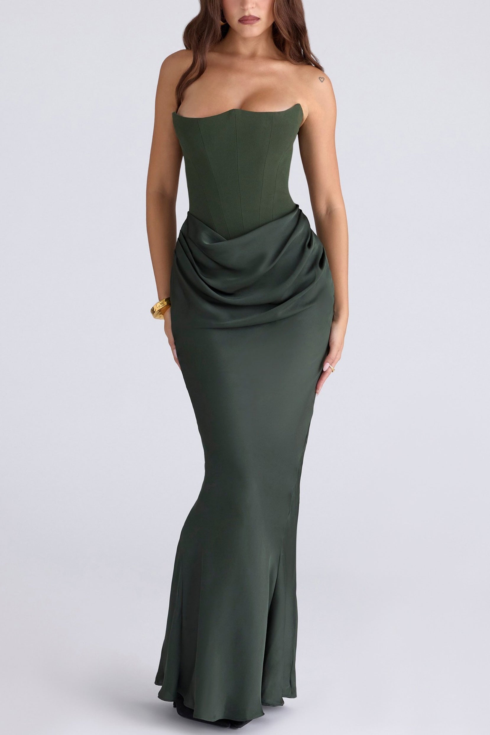 Sheath-Column Maxi Satin Dress 890654168879
