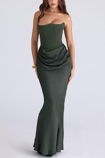 Sheath-Column Maxi Satin Dress 890654168879