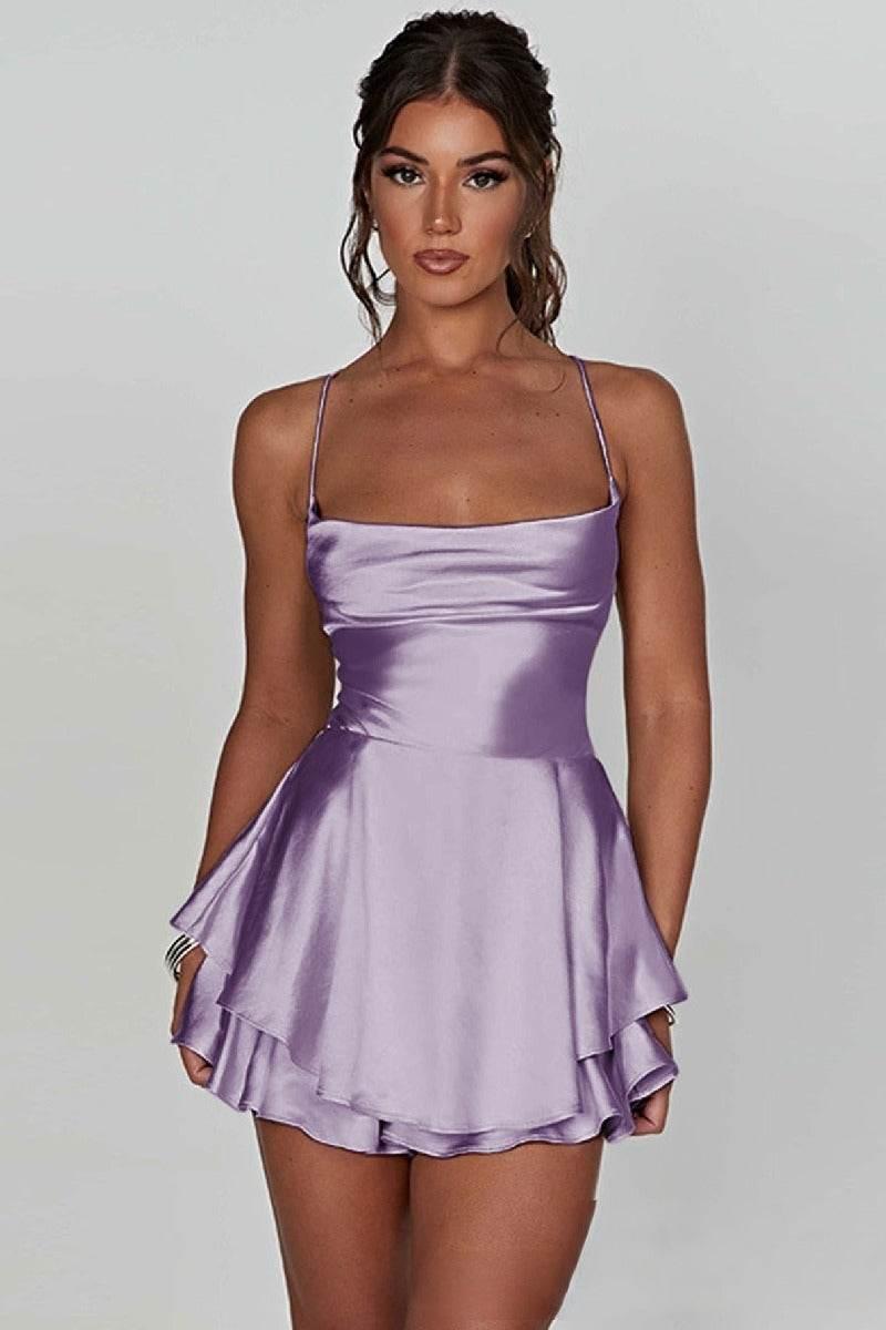 Short Mini Spaghetti Spandex Satin Cocktail Guest Dresses 911969027491