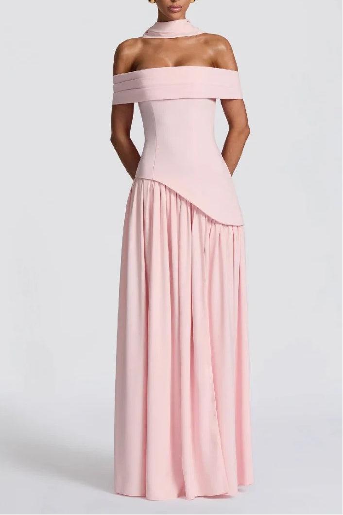 Sheath-Column Floor Length Silk-Like Wedding Guest Dress 963358428274