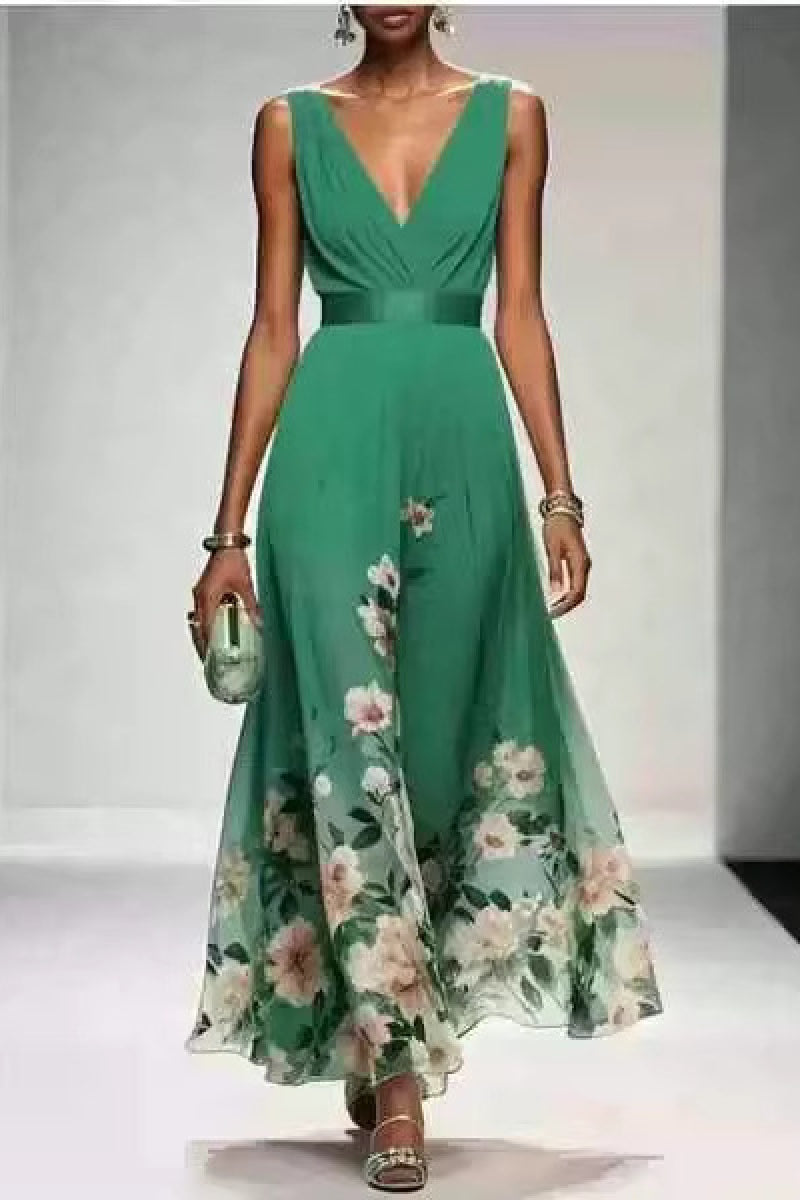A-Line Tea Length Chiffon Wedding Guest Dress 922638194251
