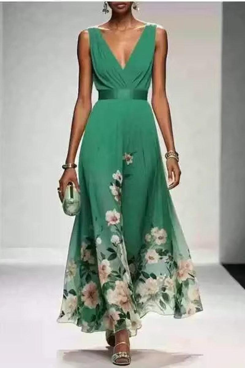 A-Line Tea Length Chiffon Wedding Guest Dress 922638194251