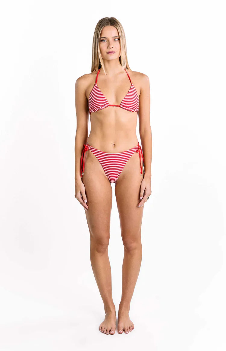9.0 Swim Wave Red Stripe Triangle Bikini Top