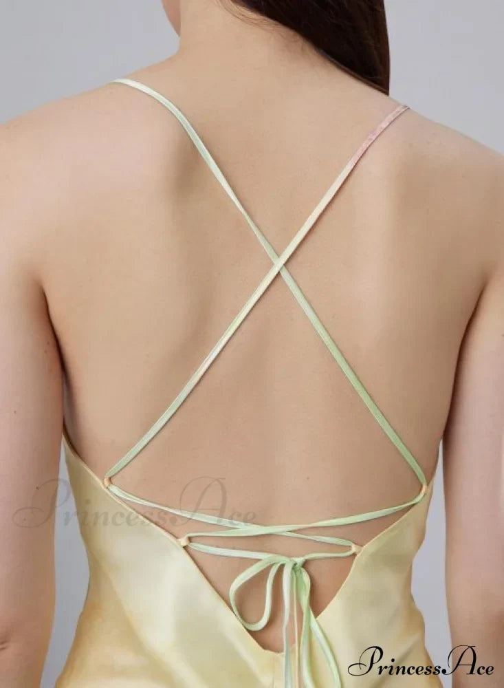 90s Forever Cowl Neck Graceful Maxi Silk Slip Dress