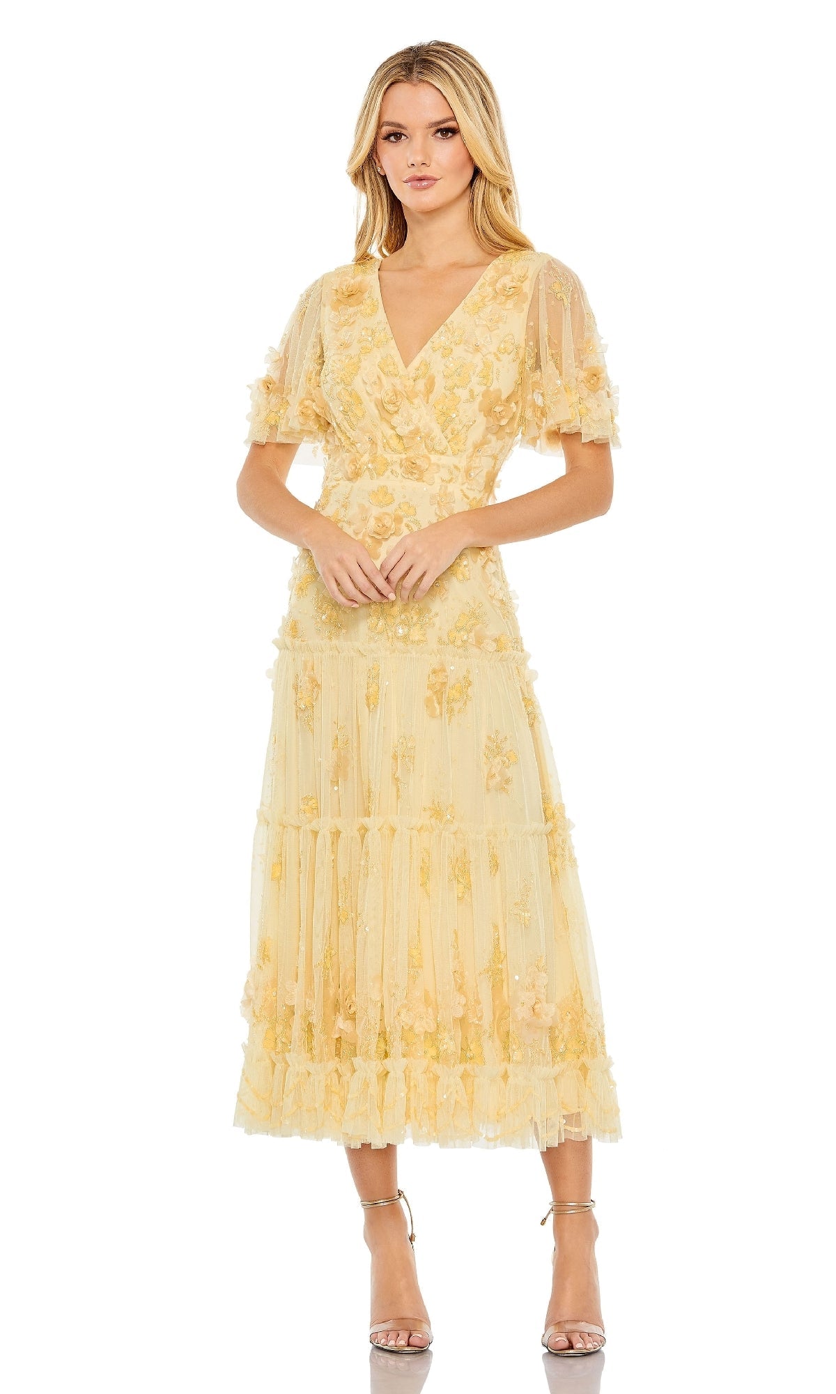 A-Line Wedding Guest Dress: Mac Duggal 9207